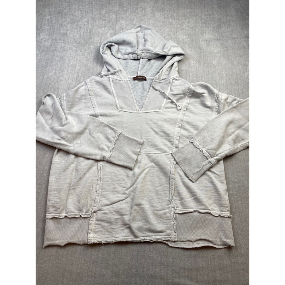 Werables by Habitat Women Grey Raw Edge Cotton French Terry Hoodie L